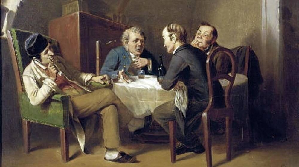     Василий Перов. Разговор за круглым столом (фрагмент). 1866