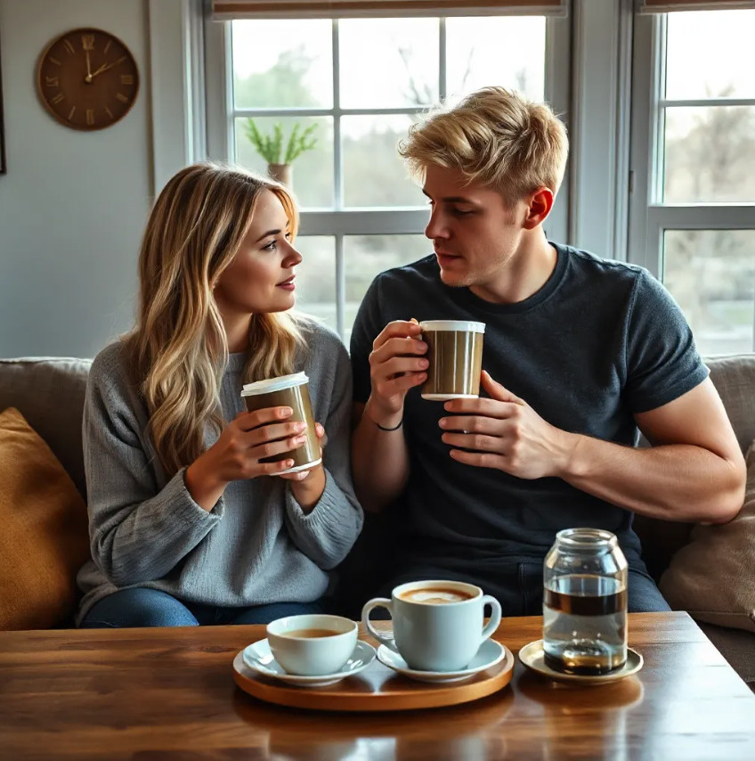 Мы с женою кофе пьём