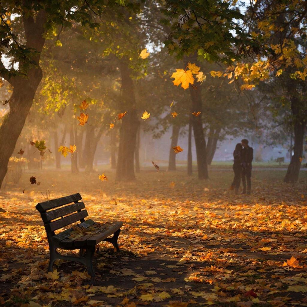 «В золотом свете осени — два сердца и тень за спиной».