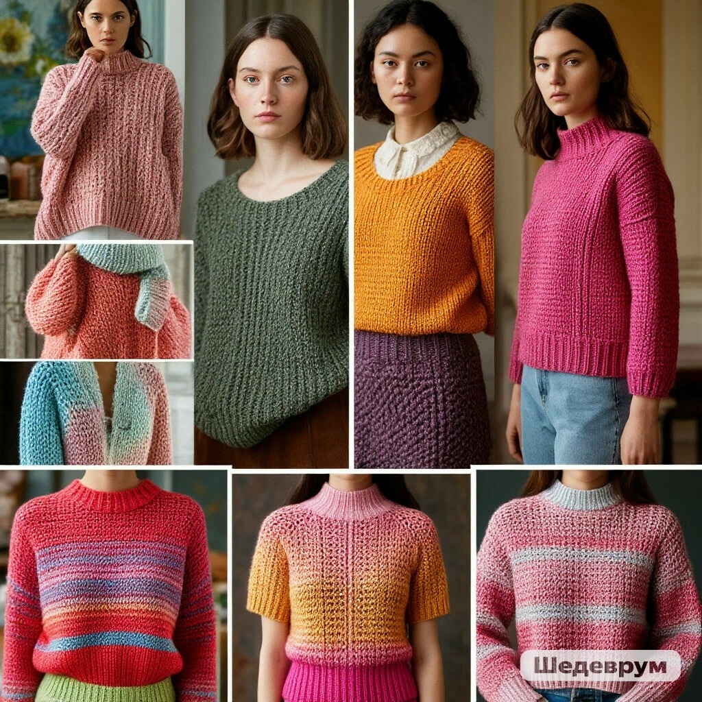 Просто но со вкусом, как думаете, какая пряжа использовалась в коллаже, который изобразила нейросеть?