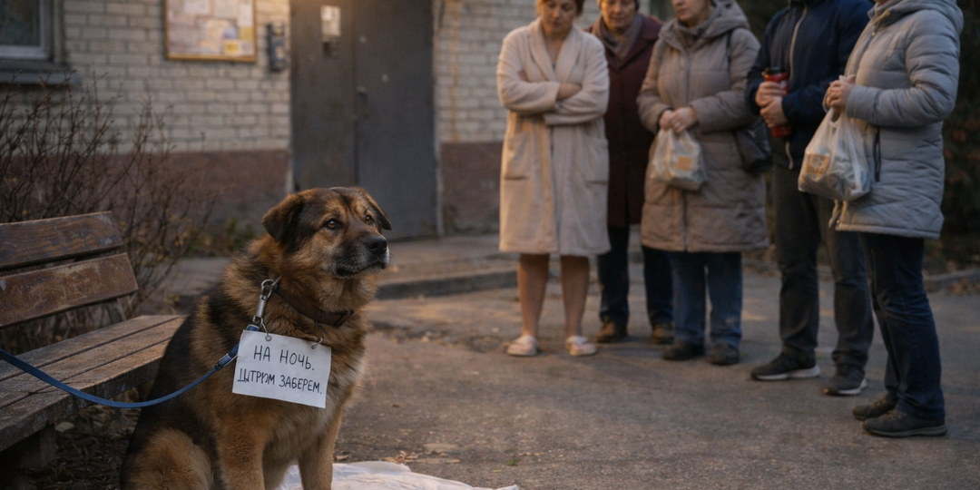 Пса привязали у подъезда “на ночь”. Утром рядом с ним стояла очередь из людей