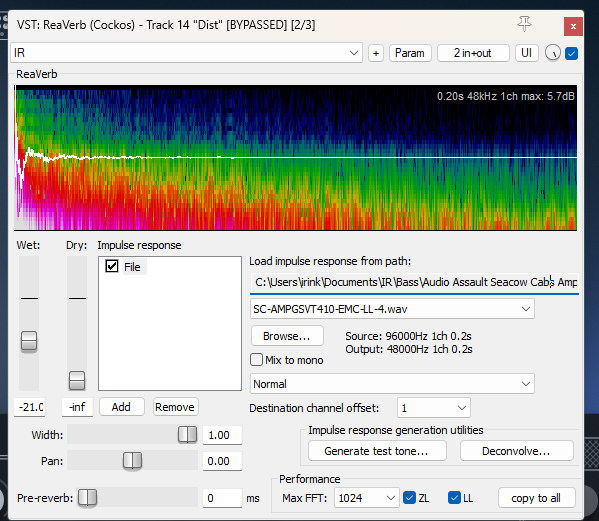 Просто рандом импульс для баса из инета, который сел в микс лучше остальных