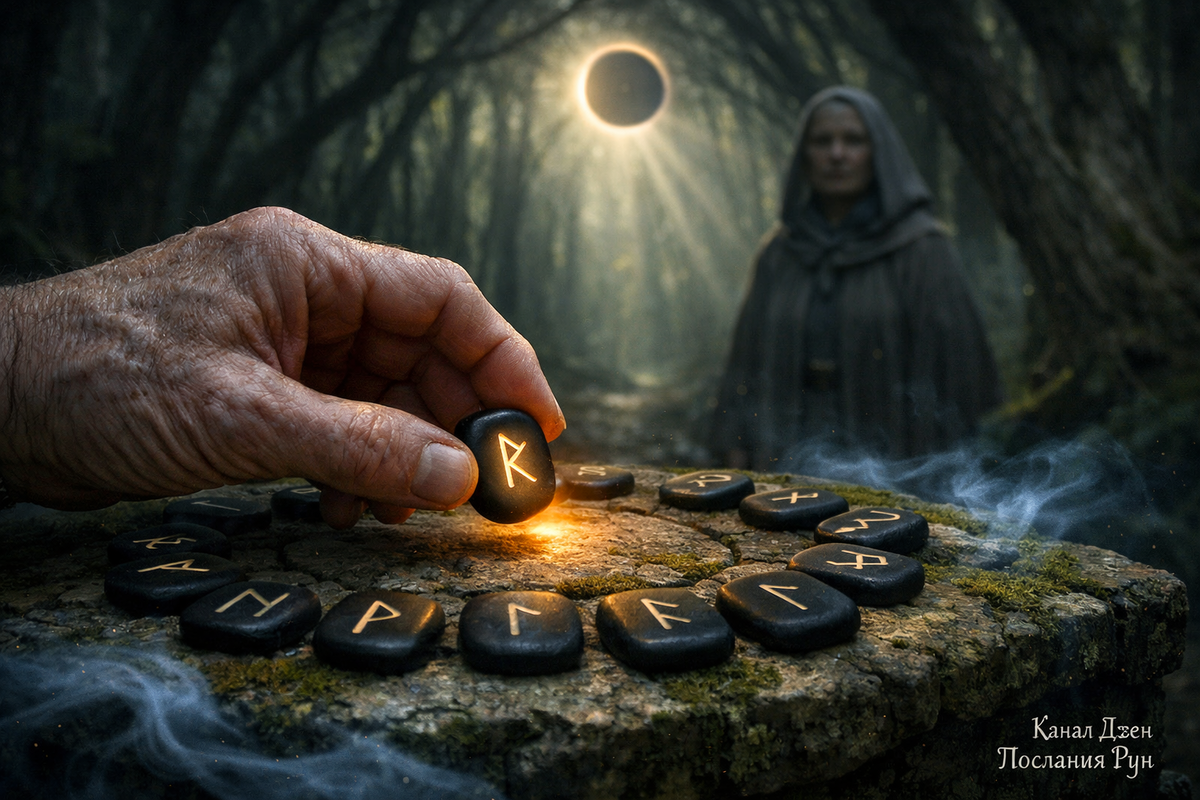 Солнечное затмение и руны: Коридор Затмений весна 2026 — что отпустить прямо сейчас
В период солнечного затмения прошлое напоминает о себе особенно громко. Руническое гадание на Коридор Затмений помогает увидеть, где Вы держитесь за иллюзии и страхи, и запускает очищение через прощание с прошлым.