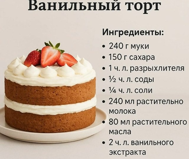 ВАНИЛЬНЫЙ ТОРТ