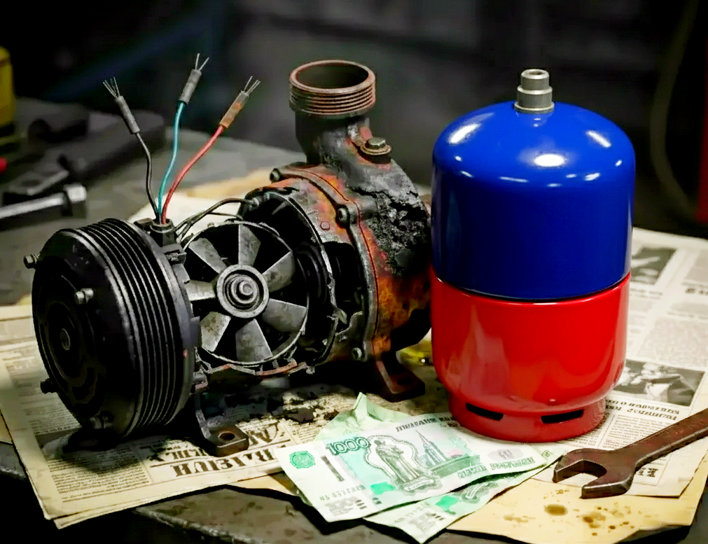 Слева — насос за 45 тысяч, который работал 4 месяца. Справа — гидроаккумулятор за 6 тысяч, который мог бы продлить ему жизнь на годы. Разница между ними — в упрямстве хозяина и стоимости новых выходных без воды.