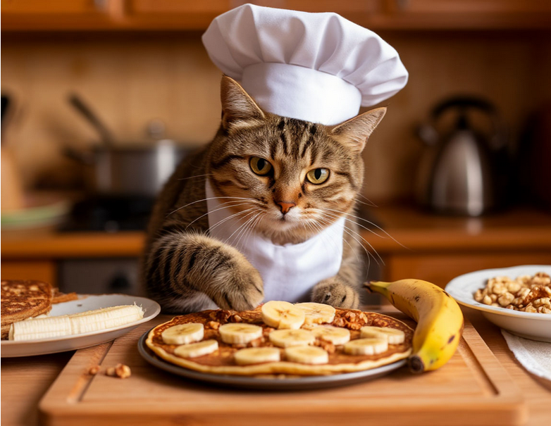 Овсяноблин с бананом и орехами 