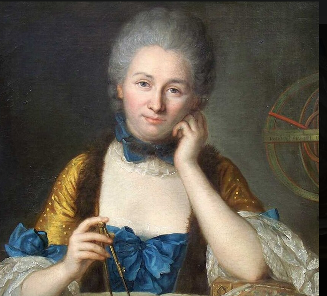 Морис Катрен де Латур "Портрет Эмили дю Шатле", фрагмент картины