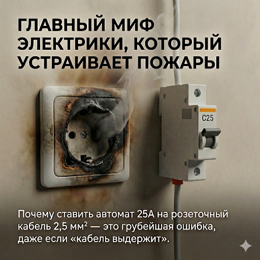 ГЛАВНЫЙ МИФ ЭЛЕКТРИКИ, КОТОРЫЙ УСТРАИВАЕТ ПОЖАРЫ