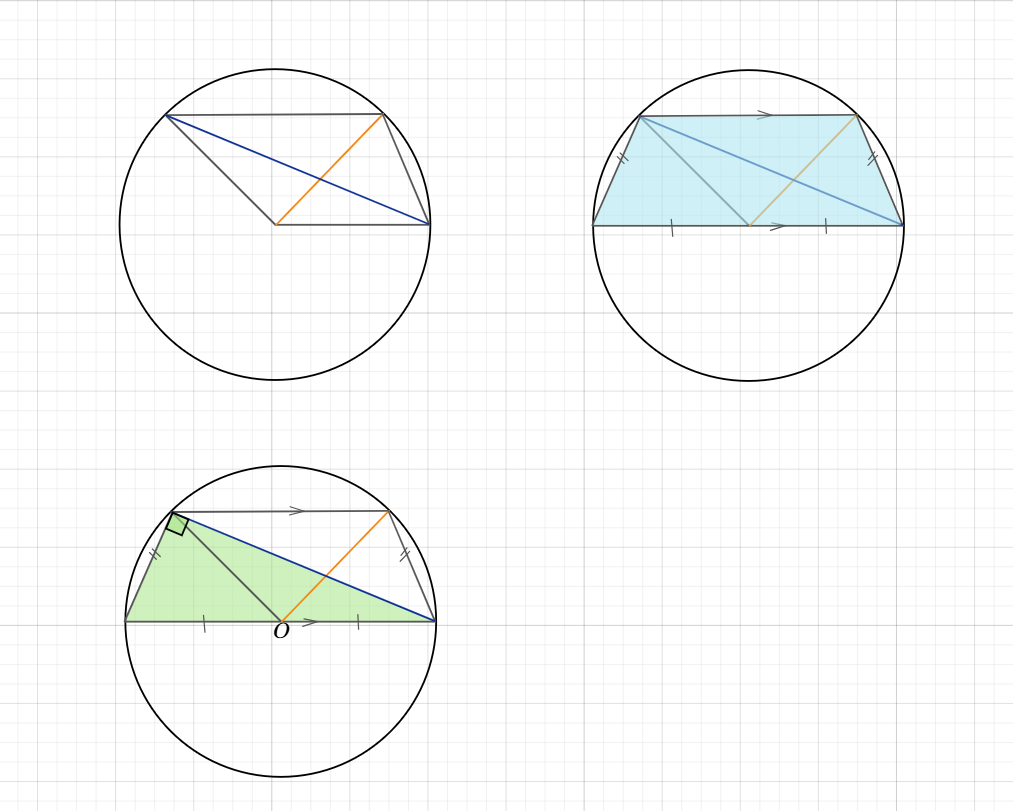 окружность, равнобедренная трапеция, прямоугольный треугольник