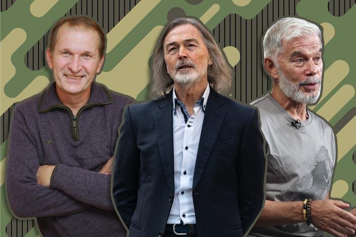 Звёзды, которые служили в армии: истории известных артистов. Коллаж © Life.ru. Обложка © ТАСС / Алёна Бжахова, Вадим Тараканов, Антон Овчаров, © Freepik / terdpongvector