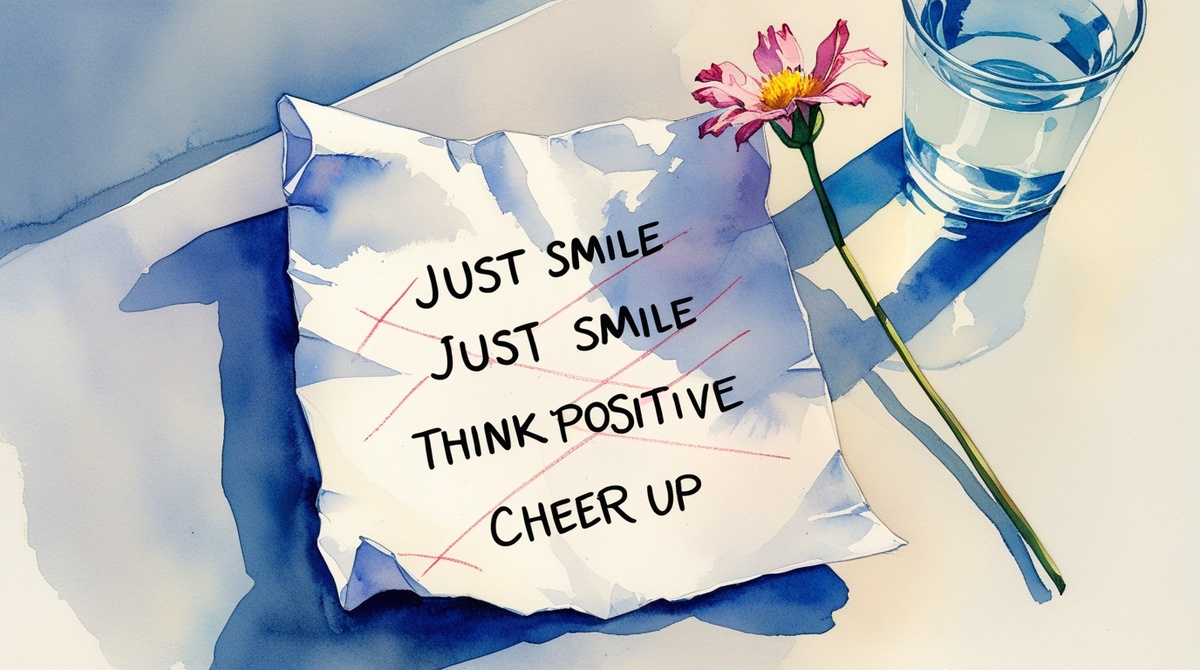 Советы из серии «просто улыбнись» можно смело зачёркивать. Они не работают. Цветок имеет право увядать, а человек — грустить без причины.