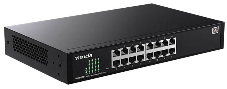 Tenda TEG2216D 16-портовый гигабитный умный PoE коммутатор с поддержкой диcтанционного управления через облачную платформу или приложение для смартфона. Позволяет настроить VLAN с различными сценариями для каждого порта, отображает топологию сети, позволяет удобно управлять LAN и экономить деньги. 