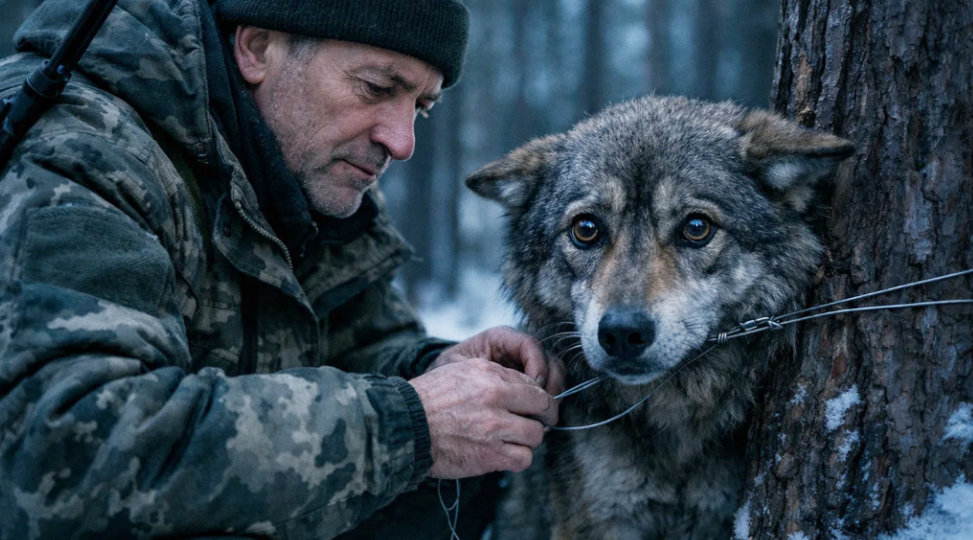 Егерь спас волчицу, которую браконьеры бросили умирать