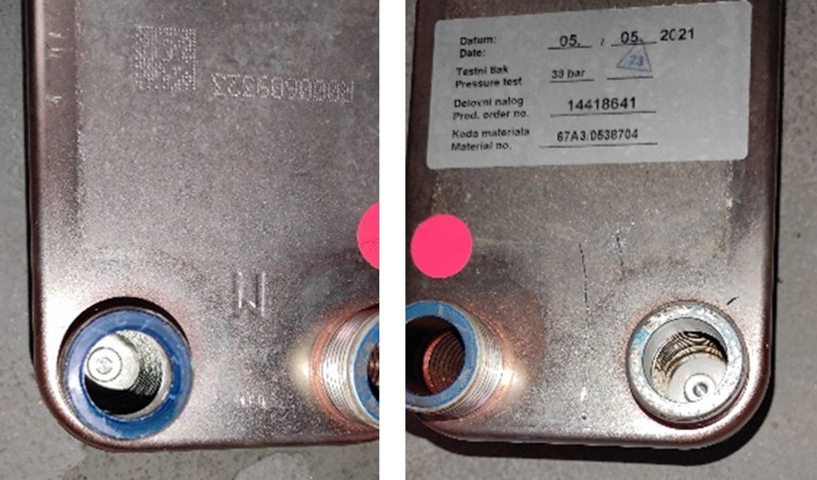 Cостояние теплообменников через три месяца работы устройства от накипи Фазис.