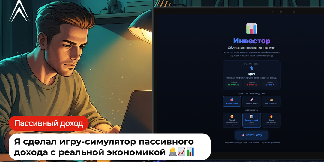 Я сделал игру-симулятор пассивного дохода с реальной экономикой