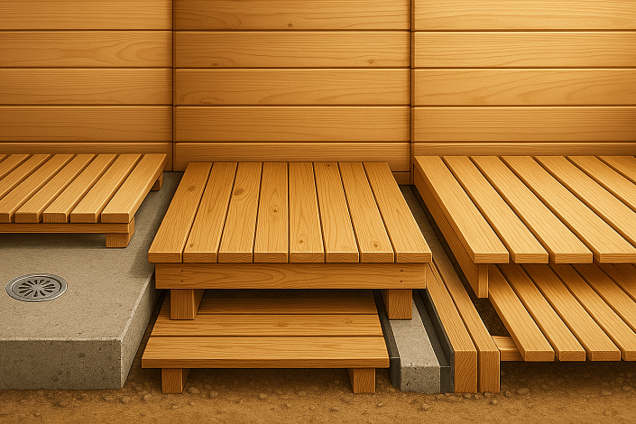 Деревянные полы в бане
