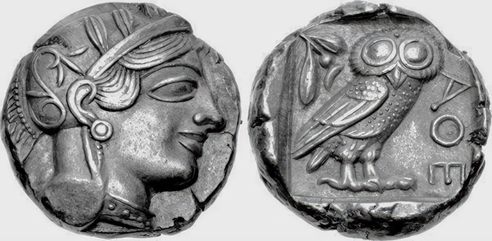 Серебряная монета тетрадрахма