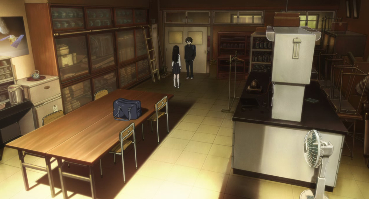 Кадр из аниме «Хёка» (Hyouka, 2012). © Honobu Yonezawa / Kyoto Animation