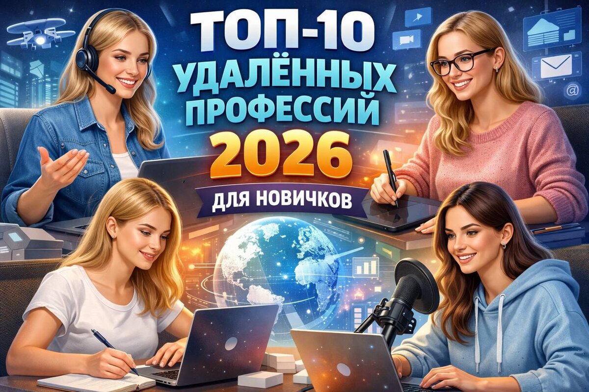 ТОП-10 удалённых профессий 2026: с чего начать, если никогда не работали удалённо