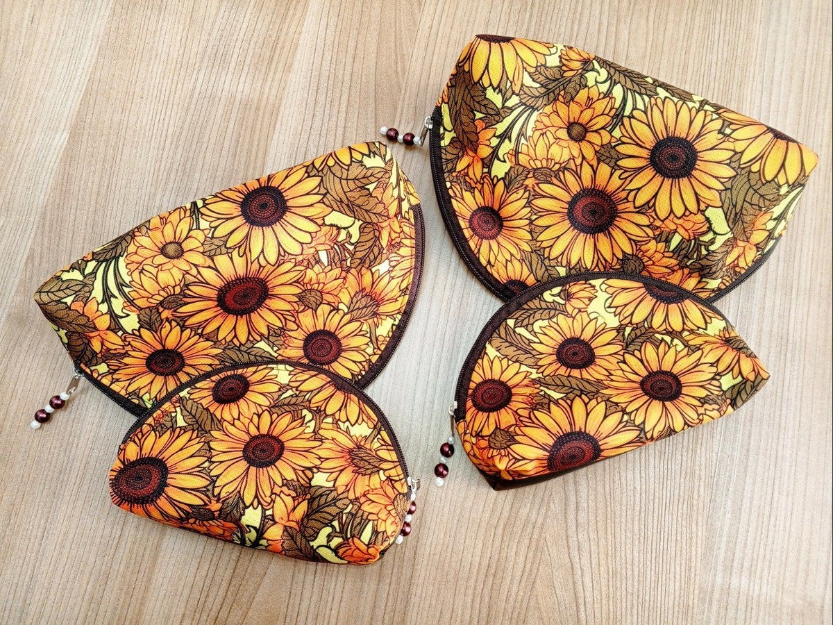 Набор из 2 полукруглых косметичек