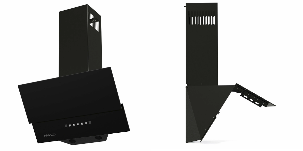 Вытяжка кухонная AMATO BONITA, наклонная, с бесконтактным сенсором, LED-освещение, 60см, черная