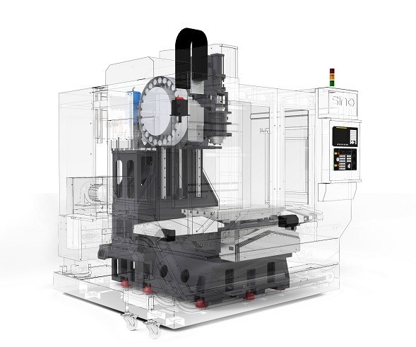 Классическая компоновка вертикального фрезерного ОЦ с ЧПУ