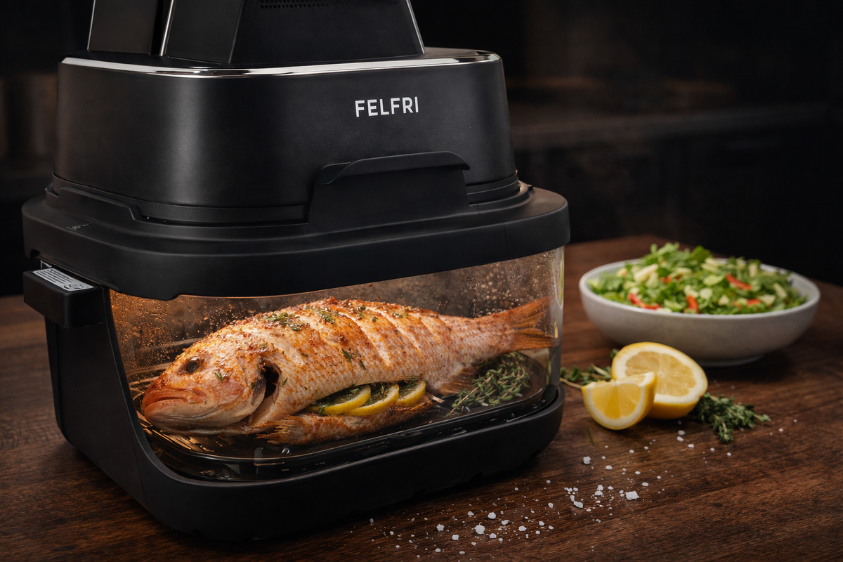 Морской окунь в аэрогриле