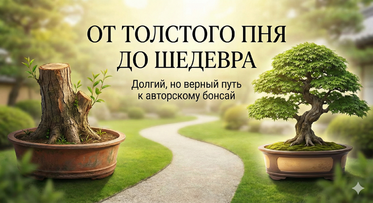 От толстого пня до шедевра: Долгий, но верный путь к авторскому бонсай