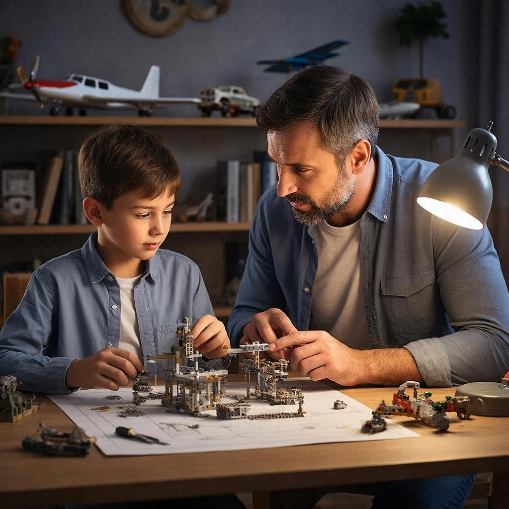 Папа, включающий ребёнка в реальные дела, даёт ему возможность проявить то, что в школе часто остаётся незамеченным. Папа, который не дёргает, не оценивает, а просто сидит рядом с чашкой кофе и наблюдает, — идеальный исследователь. Он видит процесс, а не результат.