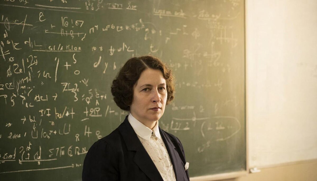 Эмми Нётер доказала: каждой непрерывной симметрии природы соответствует свой закон сохранения. Однородность времени даёт энергию, однородность пространства — импульс. Реконструкция Gifachat