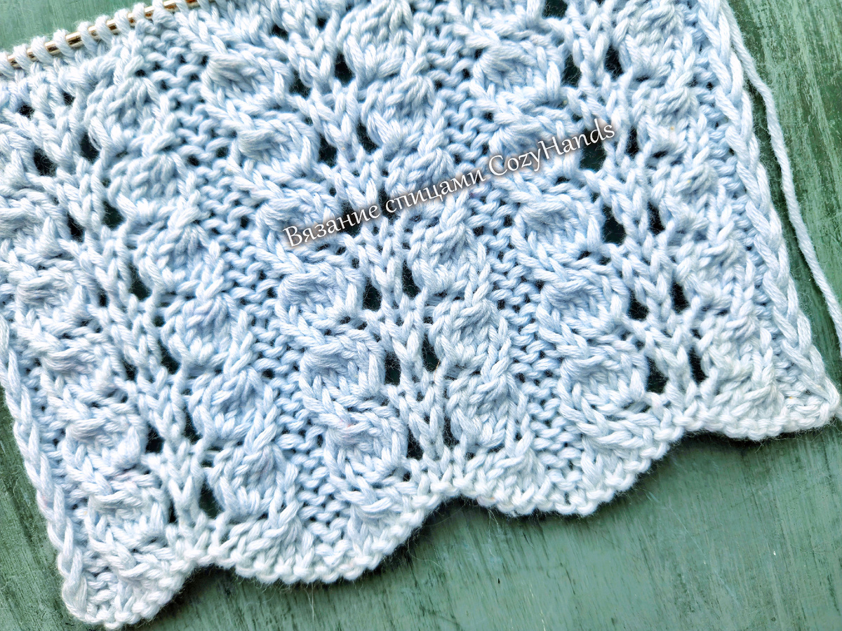 Узор для вязания летнего топа, джемпера, кардигана, палантина