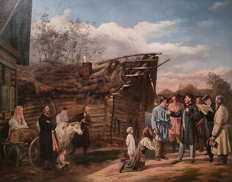 В.В. Пукирев, Взыскание недоимок. До 1891. Государственный центральный музей современной истории России.