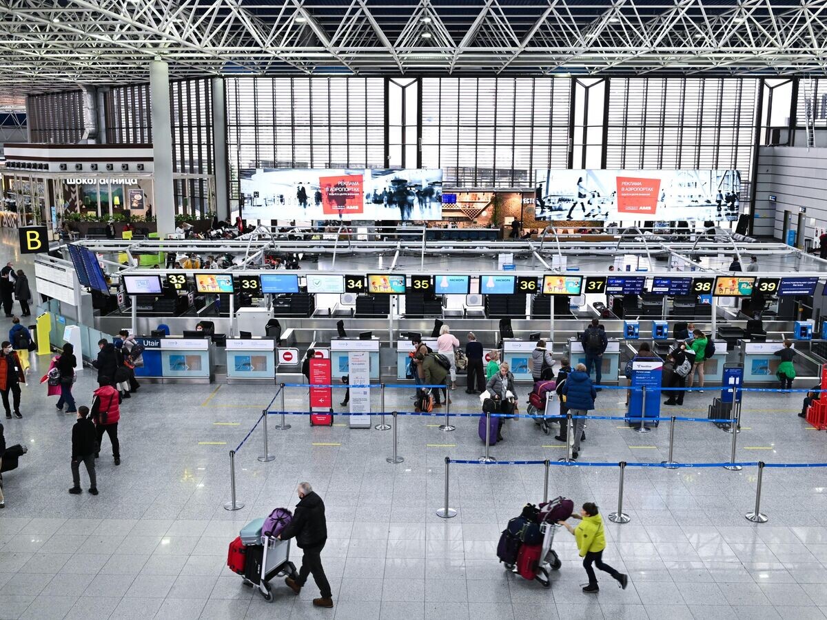    Пассажиры в Международном аэропорту Сочи© РИА Новости . Артур Лебедев