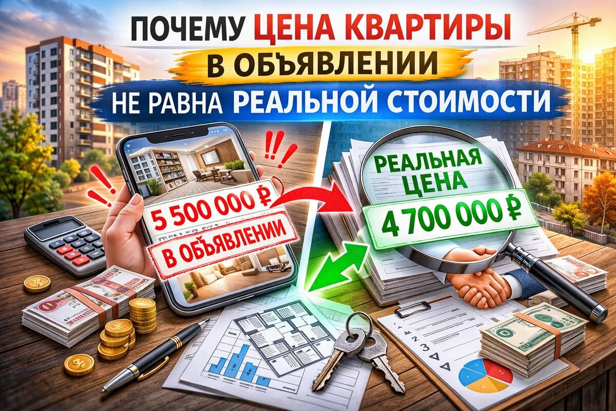 Почему цена квартиры в объявлении не равна реальной стоимости
