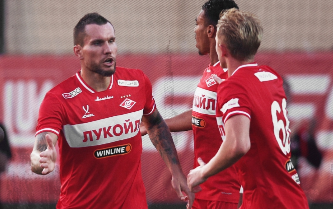 Антон Заболотный сравнял счет в матче с "Елимаем". Фото: ФК "Спартак"