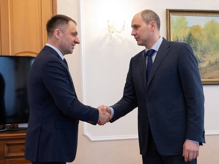     Проект на встрече обсуждали губернатор Свердловской области Денис Паслер и ректор УрФУ Илья Обабков. Фото предоставлено департаментом информационной политики Свердловской области