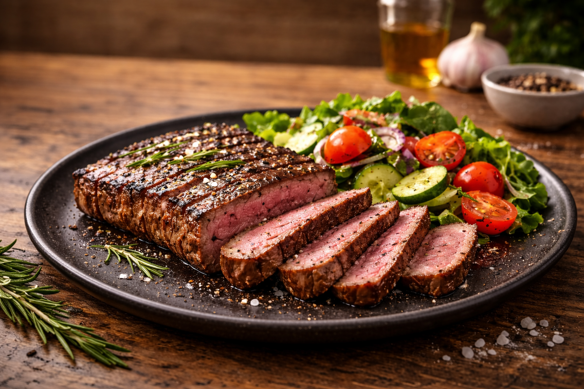 Стейк из говядины на электрогриле