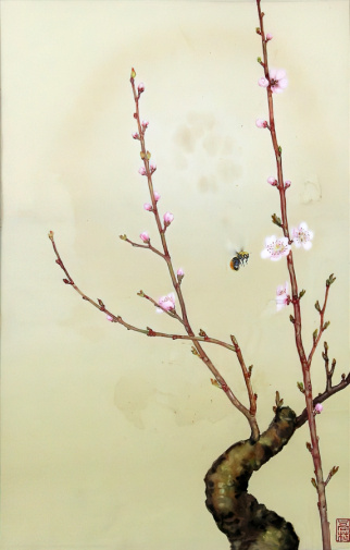 Котаро Такамура. Цветение сливы и пчела