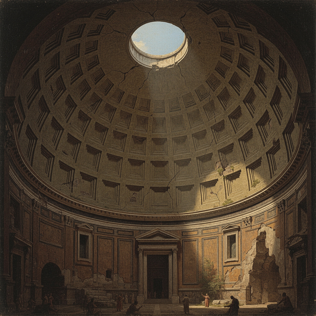 Купол Пантеона в Риме, стоящий без ремонта две тысячи лет. Художественная реконструкция