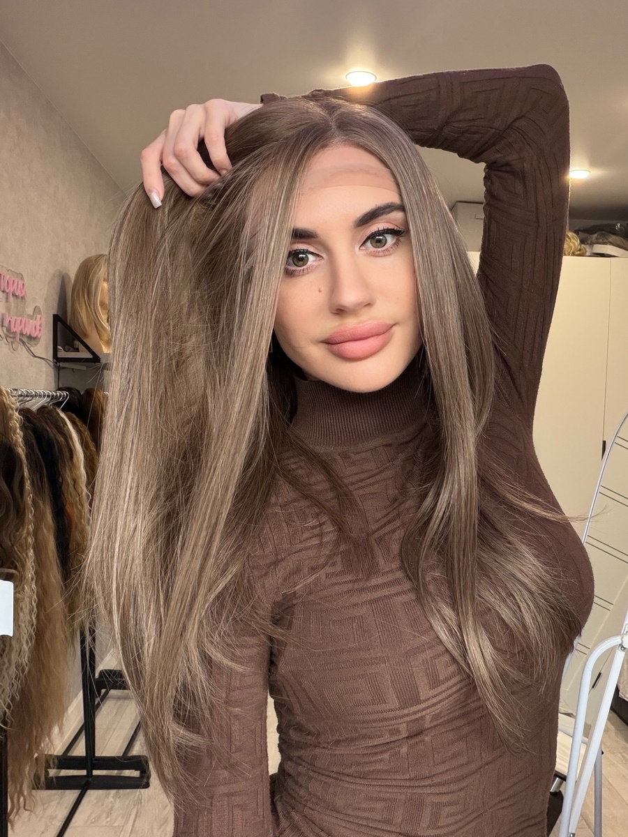 Полусистема волос в натуральном русом цвете 