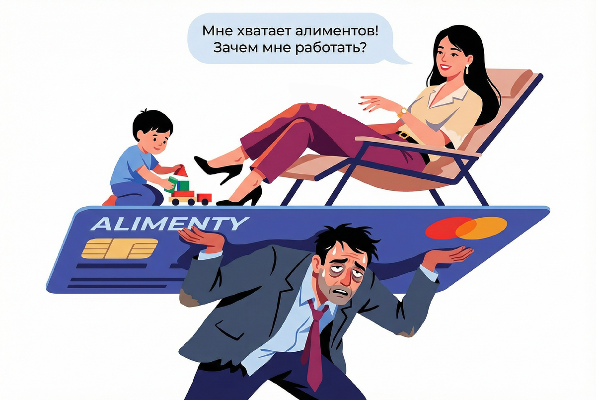 Бывшая жена не работает 3 года после развода. Говорит: «Мне хватает алиментов». А я работаю за двоих. Закон на чьей стороне?