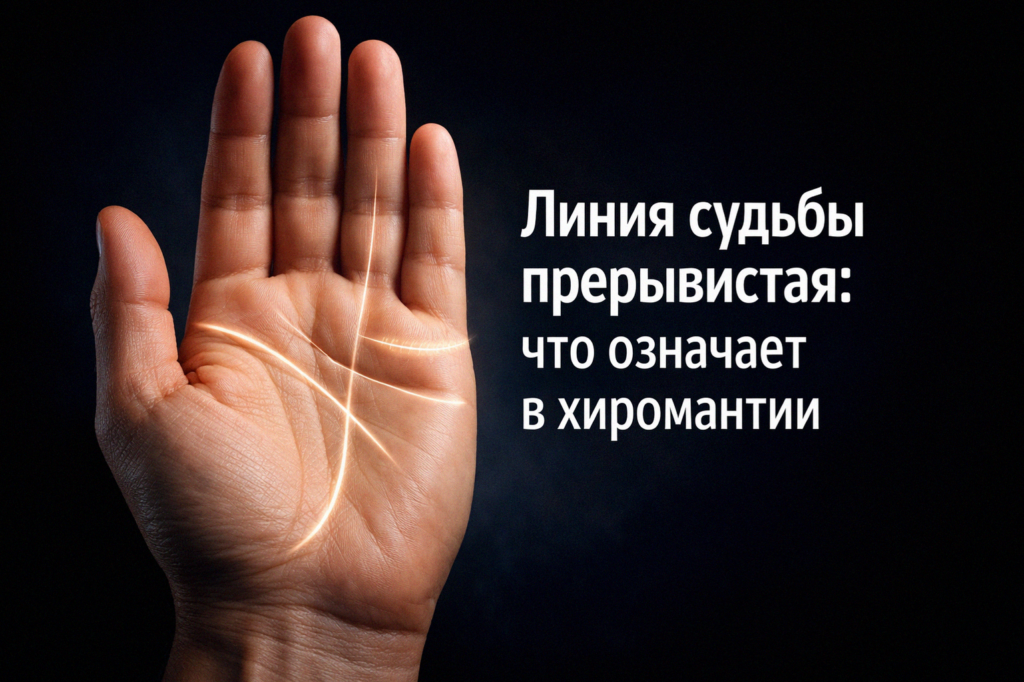    Изображение, иллюстрирующее прерывистую линию судьбы в хиромантии admin