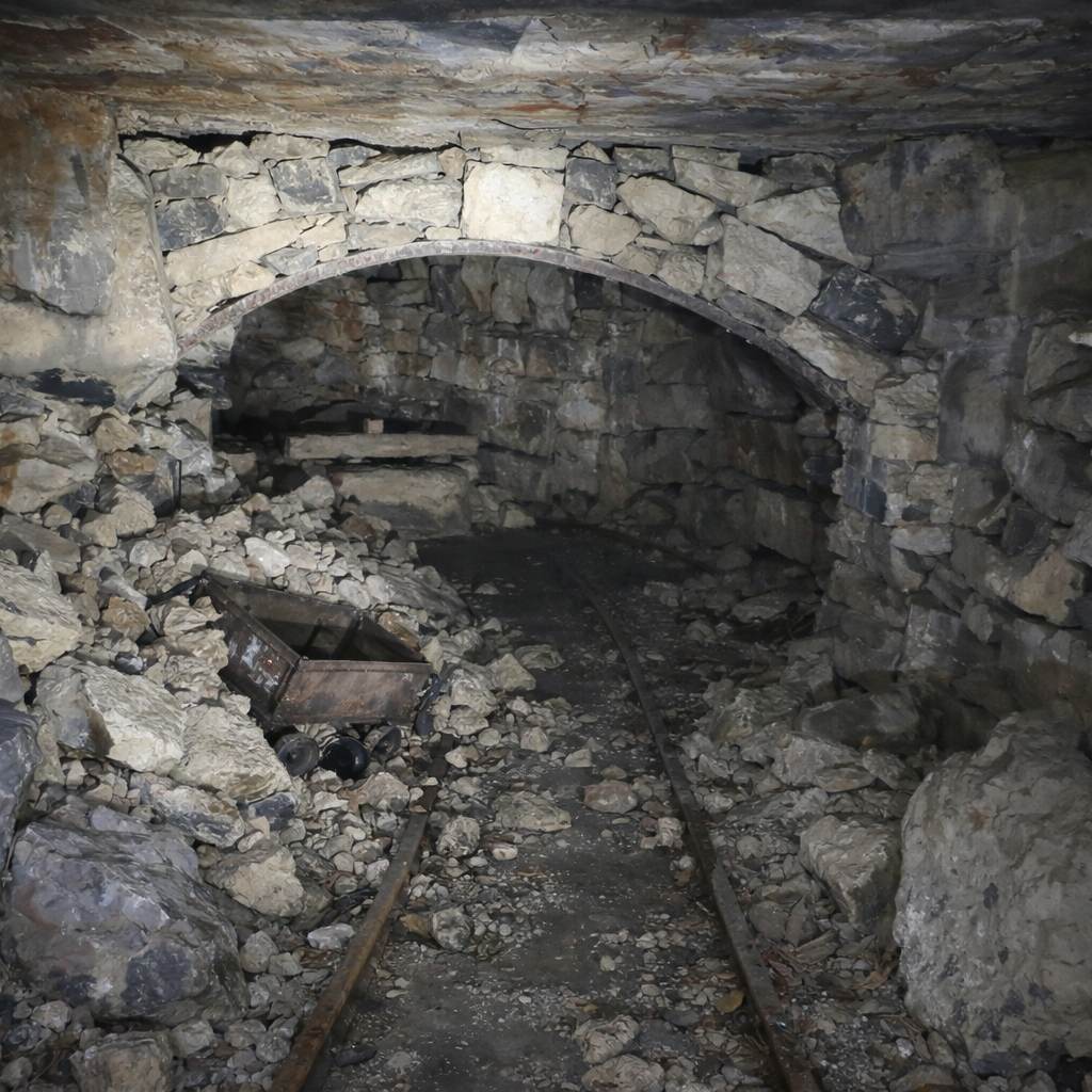 К началу XX века из-за частых обвалов выработки забросили. О них забыли на десятилетия, пока в 1941 году война не заставила вспомнить о подземных полостях. Картинка ИИ