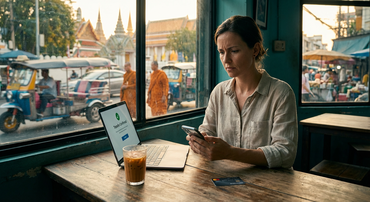 Бангкок, золотой час. Перевод ушёл. Осталось только подождать — и понять, была ли у тебя система или просто привычка.