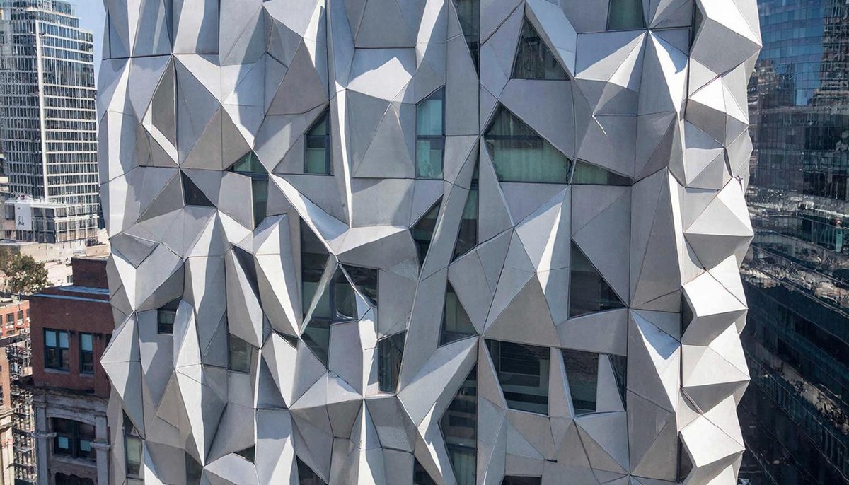 Параметрический фасад городского здания.Сгенерировано с помощью ИИ