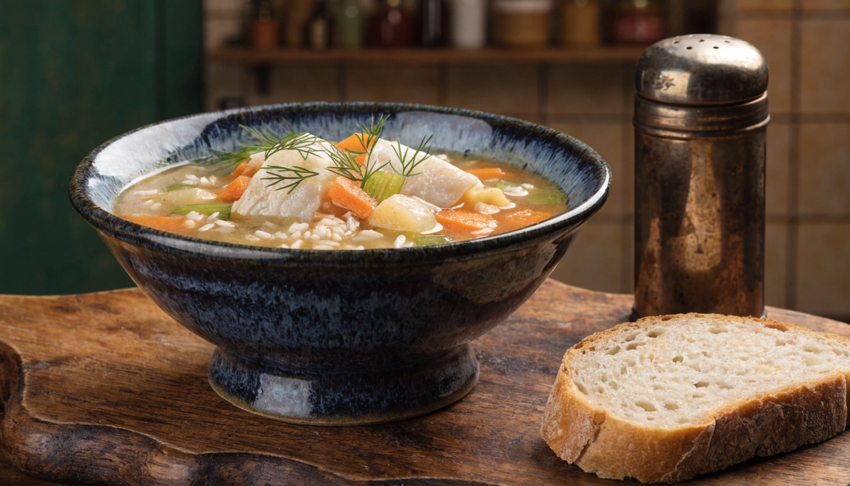 Суп из рыбной консервы с рисом