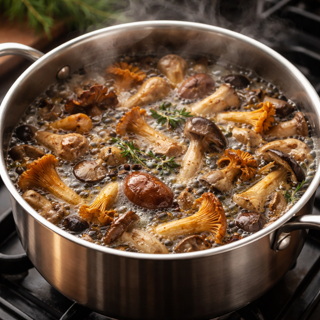 Отвариваем лесные грибы