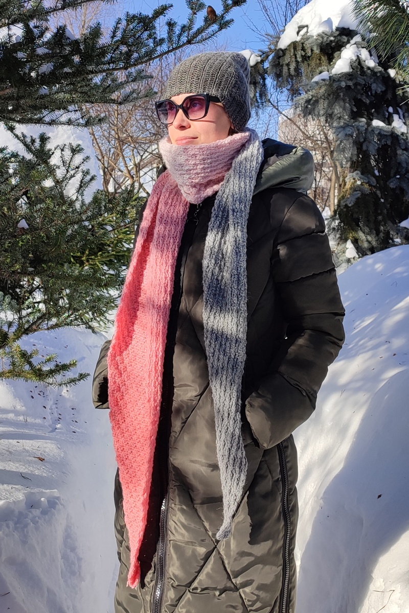 Шарф, связанный крючком 