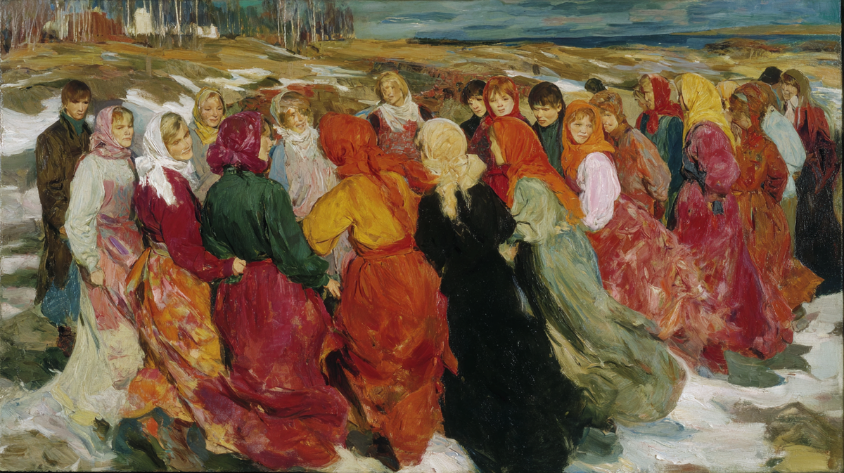 Вот-вот растает последний снег — а на проталинах уже собирается молодежь. В воздухе ощущение перемен: кто первый заметит огоньки цветов и улыбки будущих влюблённых?