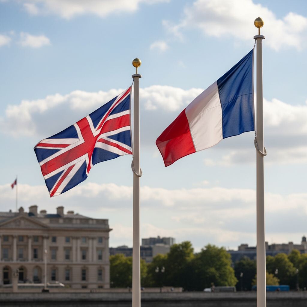    Флаги Великобритании и Франции ИИ